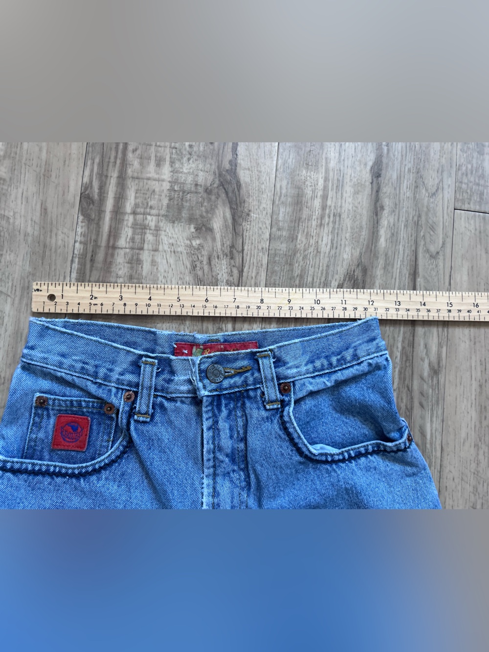 Vintage 90’s Request First fit Issue Light Blue Denim tapered Jeans retro - Picture 10 of 10